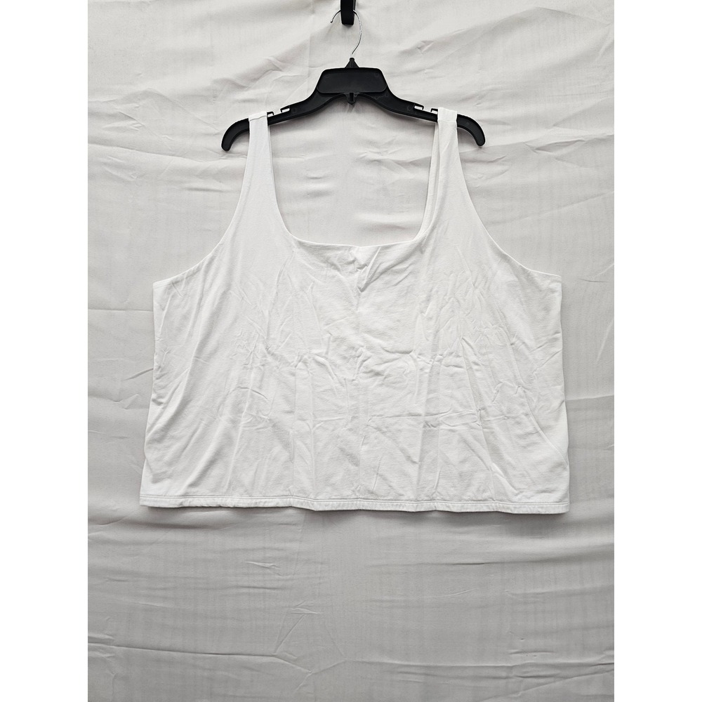 A New Day White‎ Scoop Neck Tank Top Sleeveless Cotton Blend Plus Size 3X